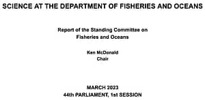 Title page of Report of Standing Committee March 2023 on Fisheries and Oceans Science