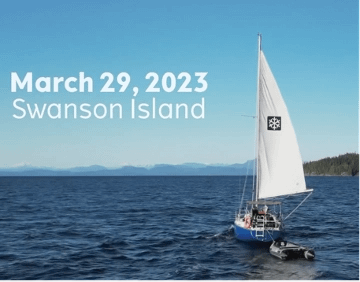 Chief Ernest Alfred visits the farm-free waters of the departed Swanson Island Salmon Farm